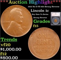 ***Auction Highlight*** 1922 No D Lincoln Cent FS-