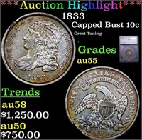 ***Auction Highlight*** 1833 Capped Bust Dime 10c