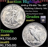***Auction Highlight*** 1945-p Walking Liberty Hal
