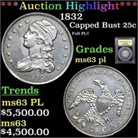 ***Auction Highlight*** 1832 Capped Bust Quarter 2