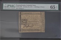 1775 Pennsylvania Colonial Note FR#PA-188 PMG GEM6