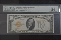 1928 $10 Gold Certificate FR#2400 PMG CUU64