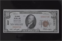 1929 $10 National Bank Denver Pa Low Serial #