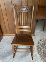 Vintage Rocking Chair, Leather Inset
