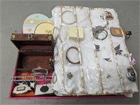 TRAY OF ASSORTED COSTUME JEWELRY, DISPLAYS AND