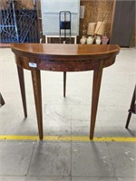 HALF ROUND FOYER TABLE GAME TABLE INLAID