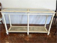 2 TIER BEVELED GLASS TOP SOFA TABLE
