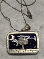 925 16IN NECKLACE WITH BLUE SC LOGO