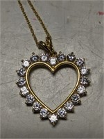 925 18IN CHAIN  WITH HEART GOLD TONE