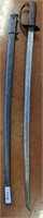 ANTIQUE DRESS SWORD WITH WOODEN HILT, SCABBORD