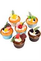 MEUMITY($29)6Pc Realistic Artificial Fruit Cupcake