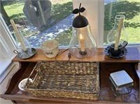 Contents of Wash Stand, Light Up Pear, Candelabra,