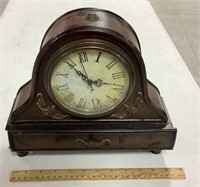 Wooden mantel clock no visible brand
