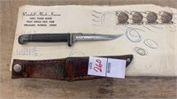 Randall knife with sheath and documentation