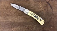 Schrade Scrimshaw vintage pocket knife with bird