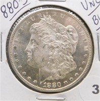 1880-S Morgan Silver Dollar. UNC/BU.