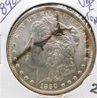 1890 Morgan Silver Dollar. UNC with Toning.