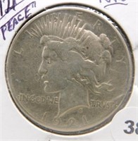 1921 Peace Silver Dollar. Rare.