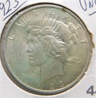 1923 Peace Silver Dollar. UNC.