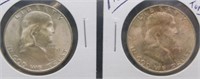 (2) 1951-S UNC Franklin Half Dollars. Note: One