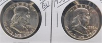 (2) 1958-D UNC/BU Franklin Half Dollars.