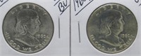 (2) 1960-D UNC/BU Franklin Half Dollars.