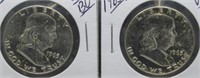 (2) 1963-D UNC/BU Franklin Half Dollars.