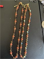 Joan Rivers amber brown rust colored necklace - 2