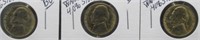 (3) 1944-D UNC/BU War Time 40% Silver Nickels.