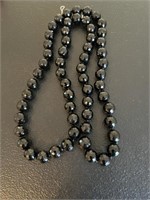 Black spinel faceted necklace
