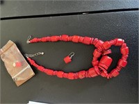 18" 925 Sterling Jay King Red Coral set
