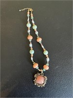 Barse faceted bead necklace with pendant