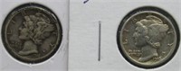 (2) Mercury Silver Dimes. Dates: 1916, 1916-S.