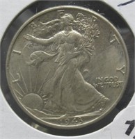 1943 Walking Liberty Silver Half Dollar. Nice.