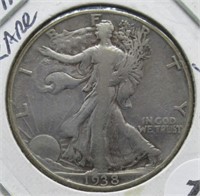 1938-D Walking Liberty Silver Half Dollar. Rare.