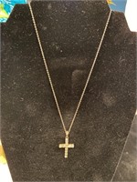 14K Gold filled hand engraved chain & cross