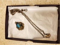 Vintage blue stone pendant