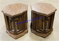 Pair of Matching End Tables With Storage