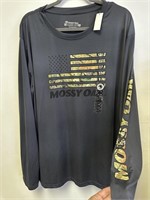 NWT Mens 2X MOSSY OAK LS Gray Camo Flag Shirt