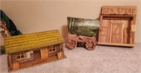 Tin cabin, general store and buggie lamp