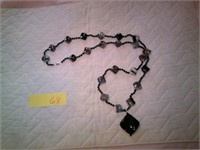 38" Black, gray and taupe necklace