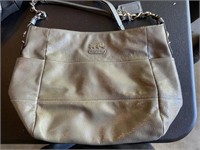 Gray Leather Coach Bag
