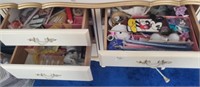 Drawers full crafting supplies