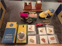 Compasses, Circus Train Pins, Golfing & Misc
