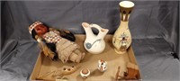 Native American Indian Doll, Pottery Pieces