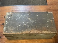 Vintage wooden trunk possible military 32 inches