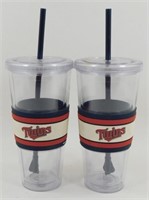 2 New "MN Twins" 22 Oz. Insulated Glasses with
