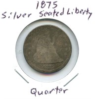 1875 U.S. Seated Liberty Silver Quarter