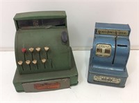 Vintage Child’s Cash Register and Bank. As Found