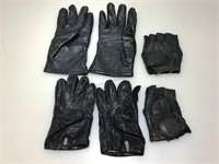 Black Leather Gloves. 3Pair